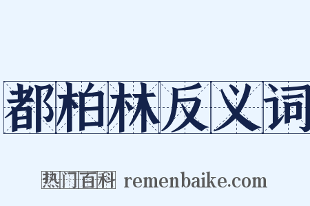 都柏林反义词是什么意思的图片